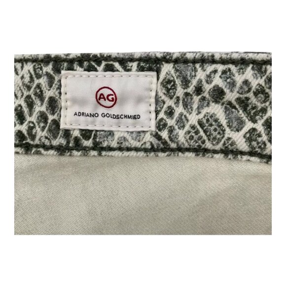 Adriano Goldschmied High-Rise Straight Snake Print Cropped Jeans Size 30 - Picture 8 of 10